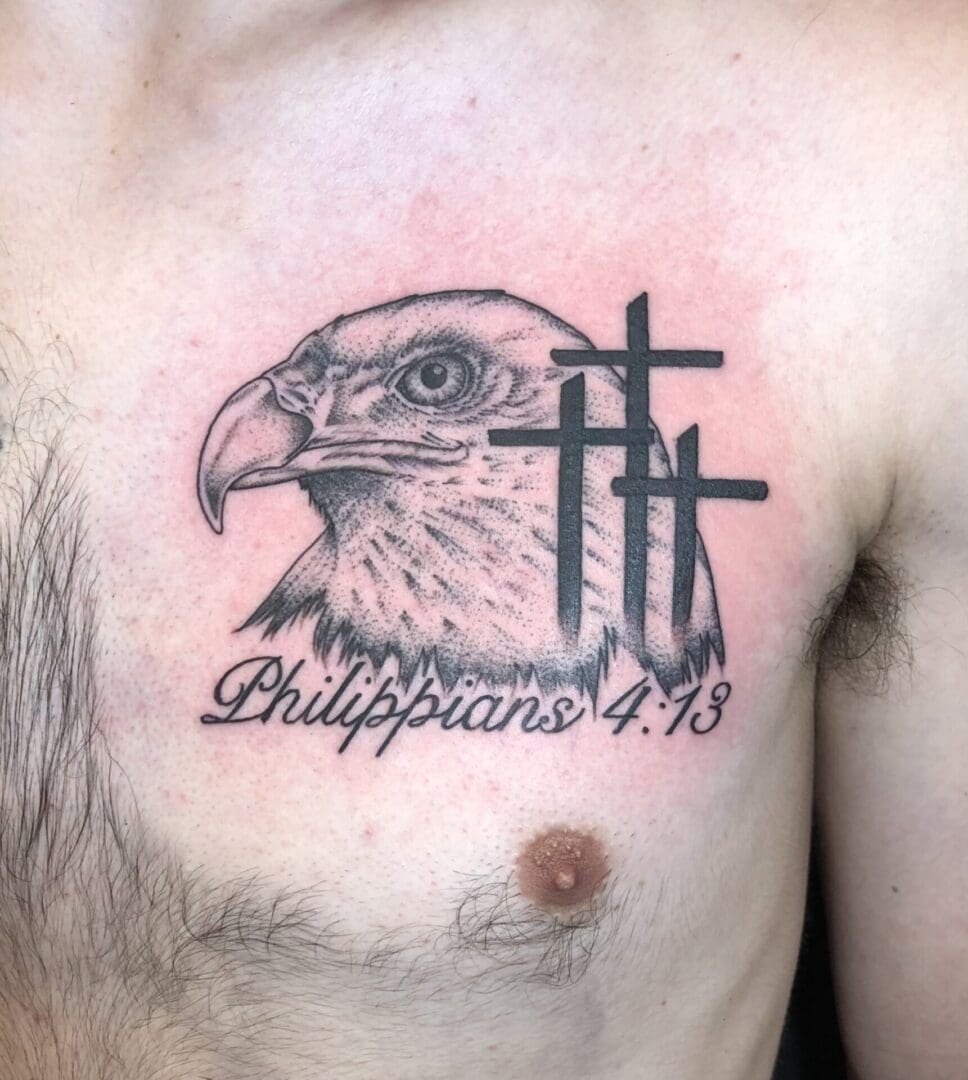 Egal tattoo on the chest of a man